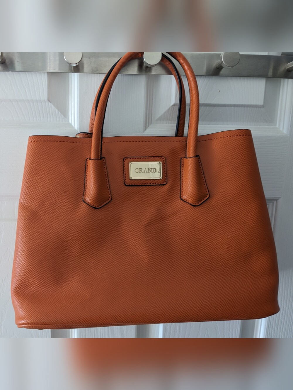 Women's Structured Tote Bag in Burnt Orange